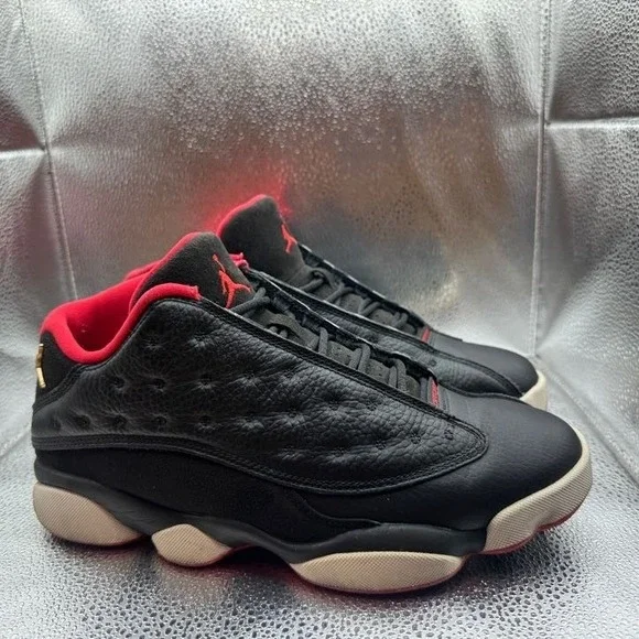 Size 8 Air Jordan 13 Retro Low‎ Black White Red Basketball Shoes 310810-027